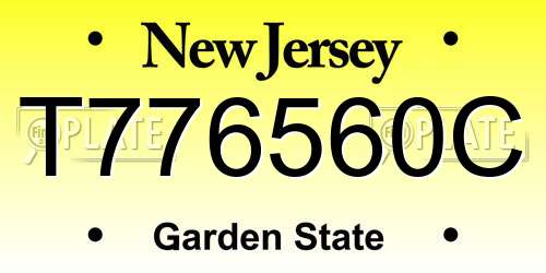 T776560C New Jersey License Plate
