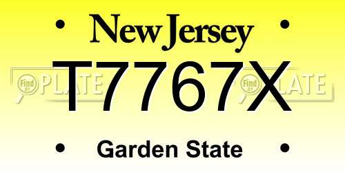 T7767X New Jersey License Plate