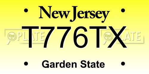 T776TX New Jersey License Plate