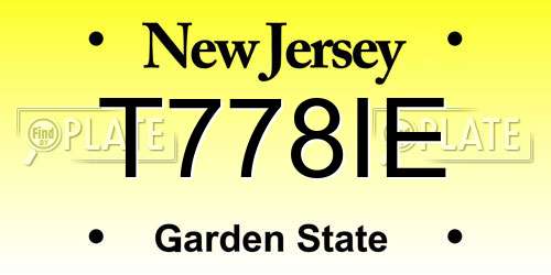T778IE New Jersey License Plate