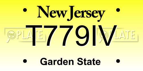 T779IV New Jersey License Plate