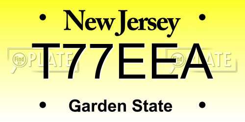 T77EEA New Jersey License Plate
