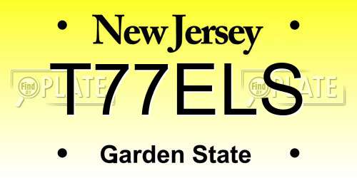 T77ELS New Jersey License Plate