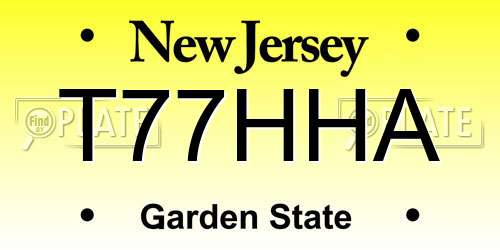 T77HHA New Jersey License Plate