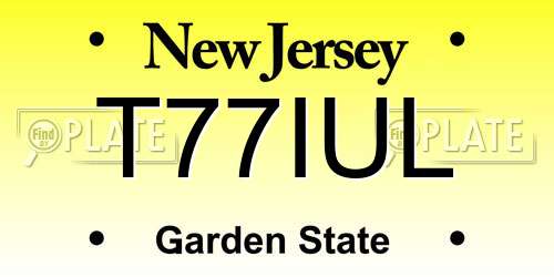 T77IUL New Jersey License Plate