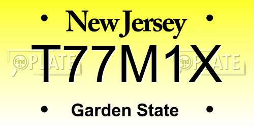 T77M1X New Jersey License Plate