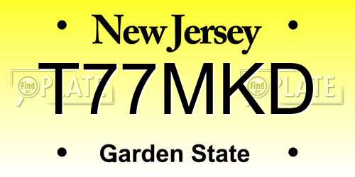 T77MKD New Jersey License Plate