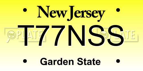 T77NSS New Jersey License Plate
