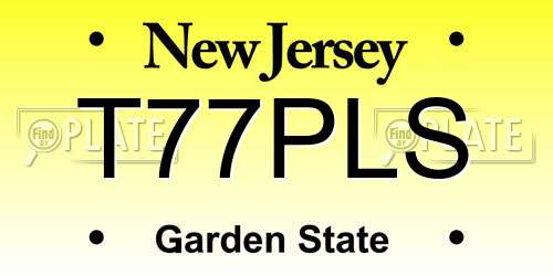 T77PLS New Jersey License Plate