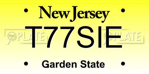 T77SIE New Jersey License Plate