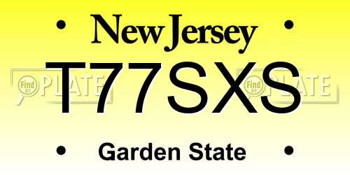 T77SXS New Jersey License Plate