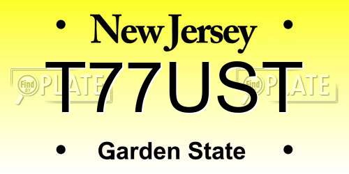 T77UST New Jersey License Plate