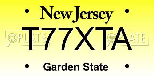 T77XTA New Jersey License Plate