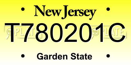 T780201C New Jersey License Plate