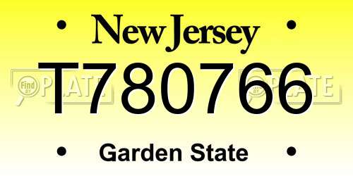T780766 New Jersey License Plate