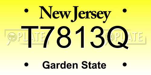 T7813Q New Jersey License Plate