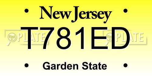 T781ED New Jersey License Plate