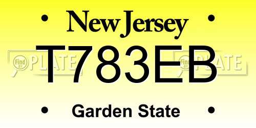 T783EB New Jersey License Plate