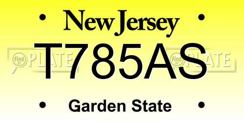 T785AS New Jersey License Plate