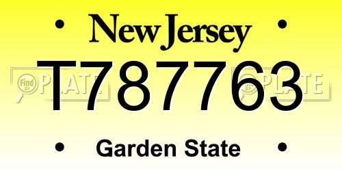 T787763 New Jersey License Plate