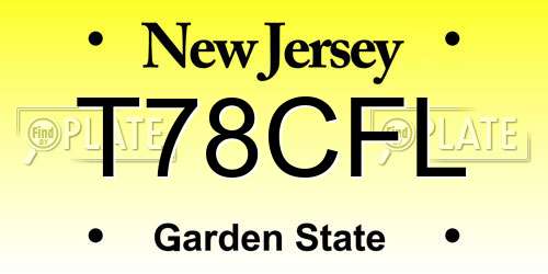 T78CFL New Jersey License Plate