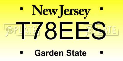 T78EES New Jersey License Plate