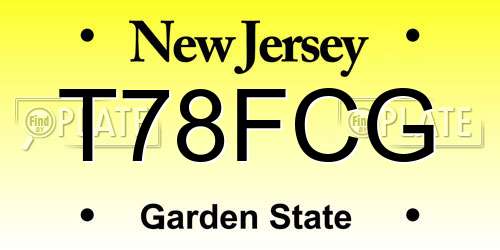 T78FCG New Jersey License Plate
