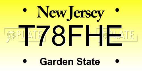 T78FHE New Jersey License Plate