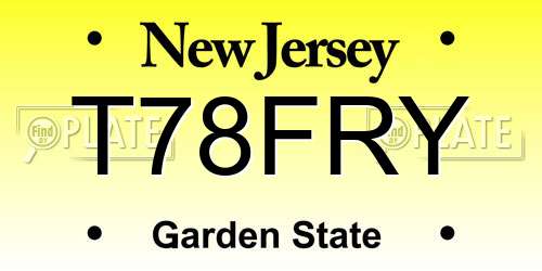 T78FRY New Jersey License Plate