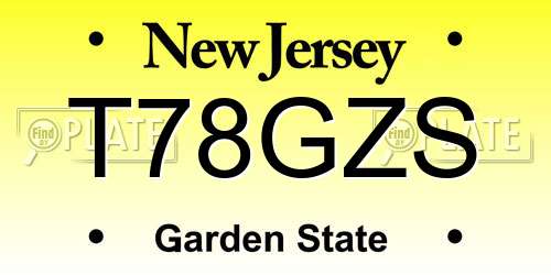 T78GZS New Jersey License Plate