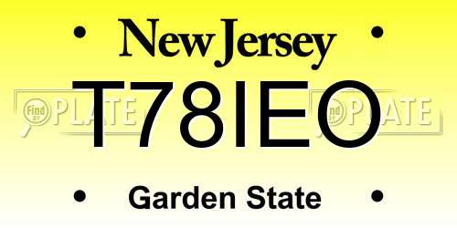 T78IEO New Jersey License Plate