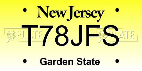 T78JFS New Jersey License Plate