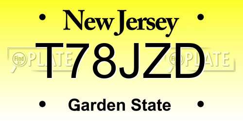 T78JZD New Jersey License Plate