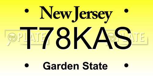 T78KAS New Jersey License Plate