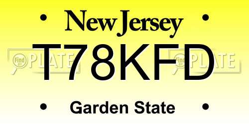 T78KFD New Jersey License Plate