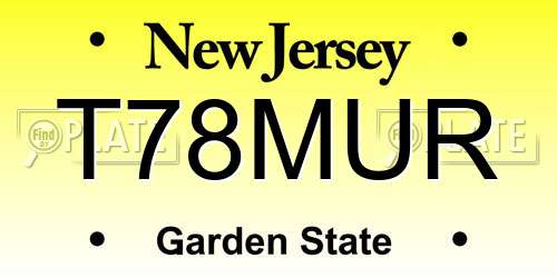 T78MUR New Jersey License Plate