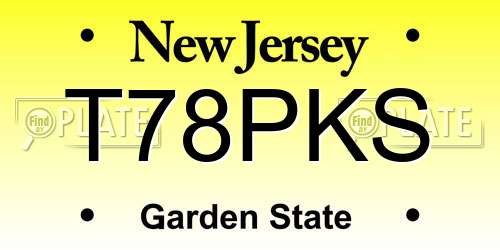 T78PKS New Jersey License Plate