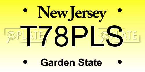 T78PLS New Jersey License Plate