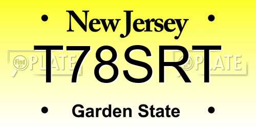 T78SRT New Jersey License Plate
