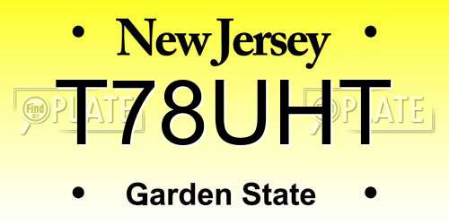 T78UHT New Jersey License Plate