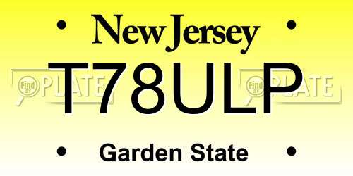 T78ULP New Jersey License Plate
