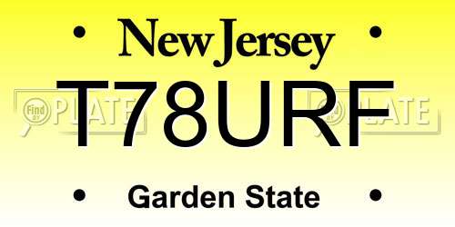T78URF New Jersey License Plate