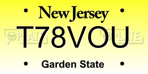 T78VOU New Jersey License Plate