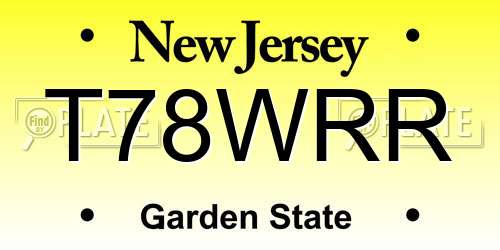 T78WRR New Jersey License Plate
