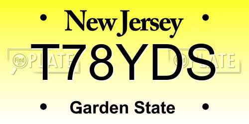 T78YDS New Jersey License Plate