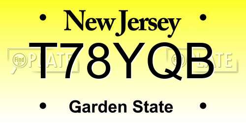 T78YQB New Jersey License Plate