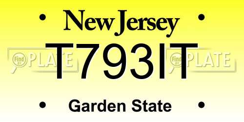 T793IT New Jersey License Plate