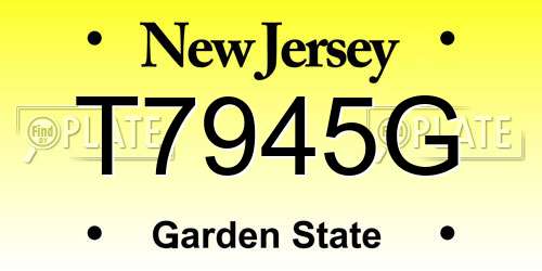 T7945G New Jersey License Plate