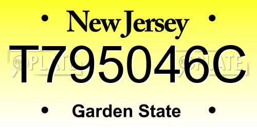 T795046C New Jersey License Plate