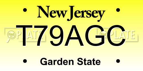 T79AGC New Jersey License Plate